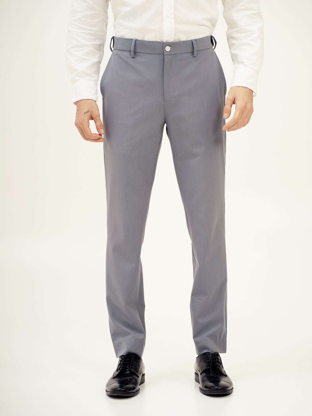 Titanium Grey Twill Luxury Stretch Pants