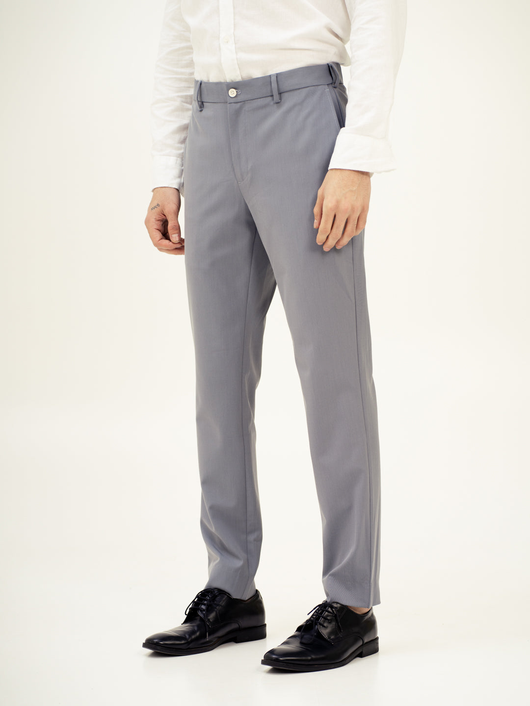 Titanium Grey Twill Luxury Stretch Pants