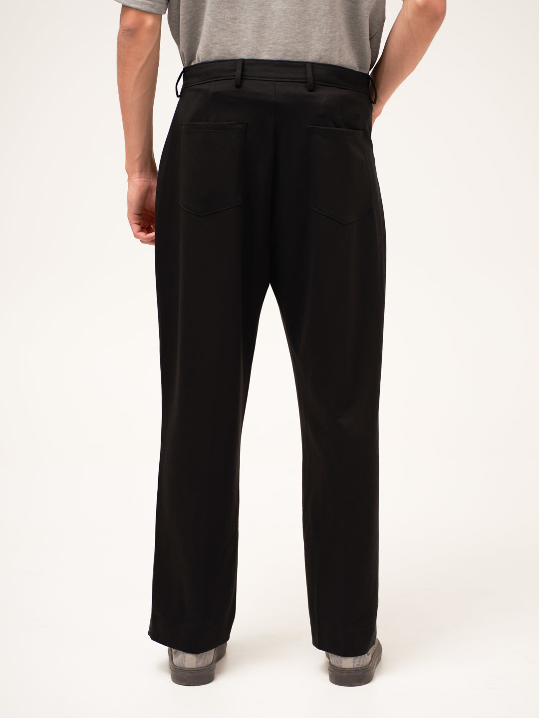 Gothic Black Relaxed Fit Pintuck Pants