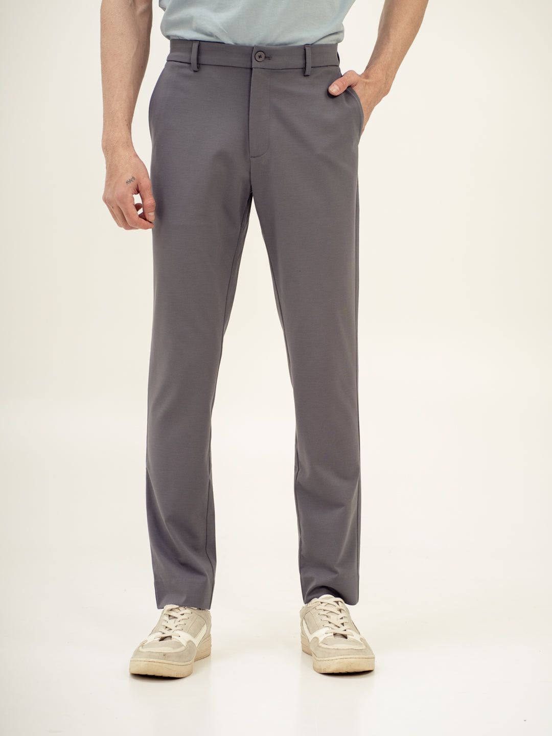 Mercury Grey Slim Fit Lightweight Power Stretch Pants