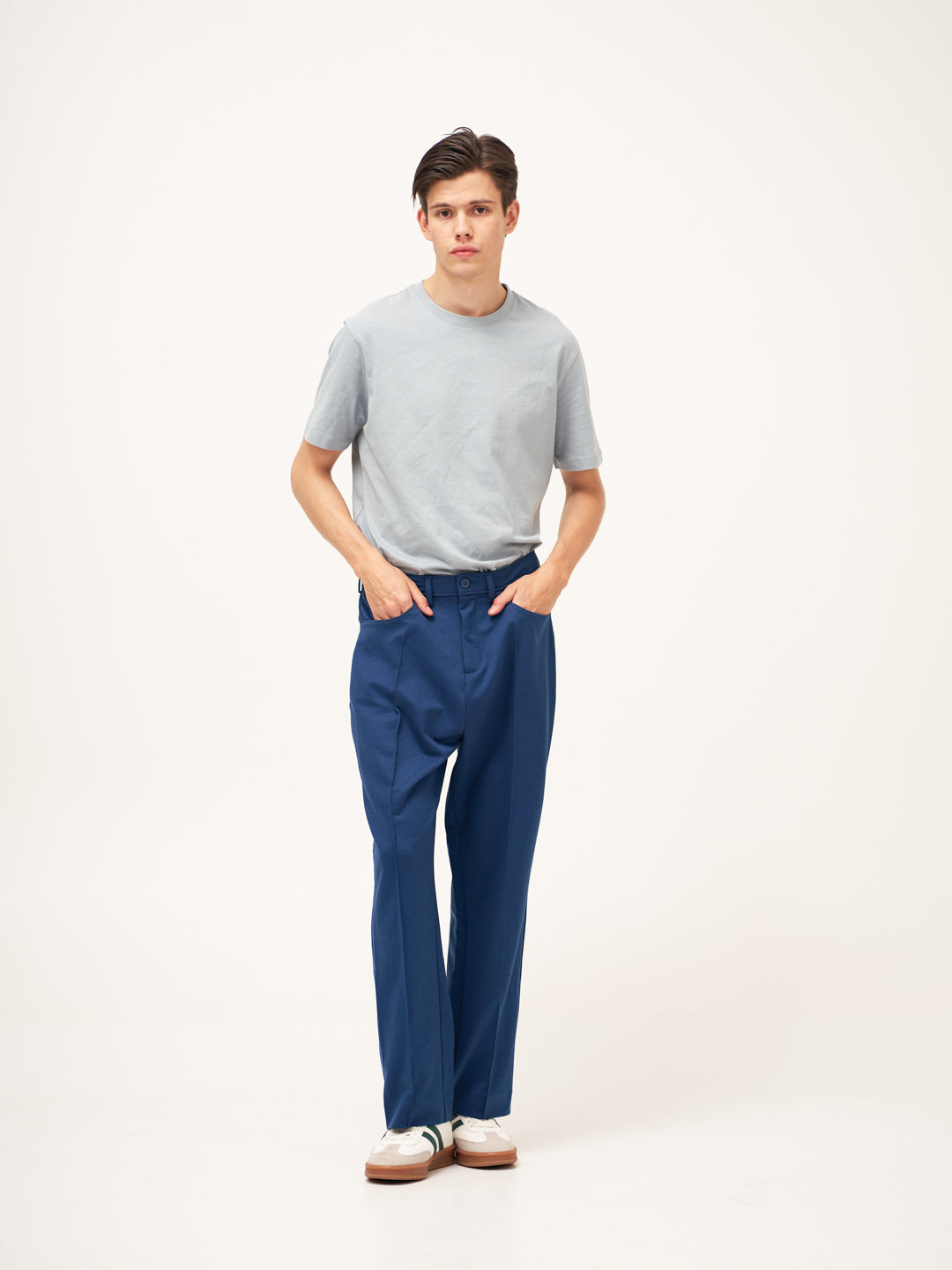 Lake Navy Relaxed Fit Pintuck Pants