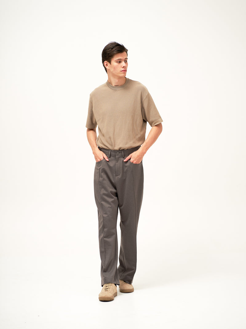 Pablo Grey Relaxed Fit Pintuck Pants