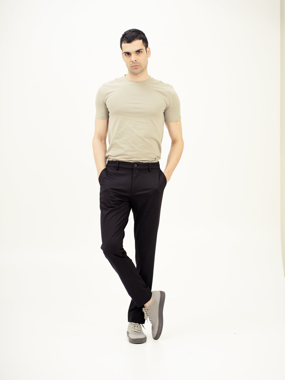 Piano Black Slim Fit Lightweight Power Stretch Pants