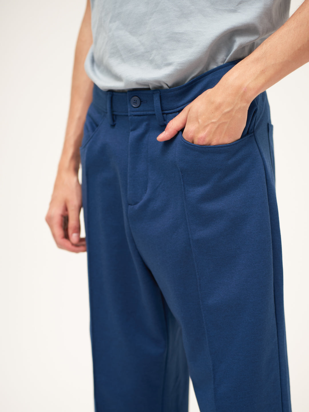 Lake Navy Relaxed Fit Pintuck Pants