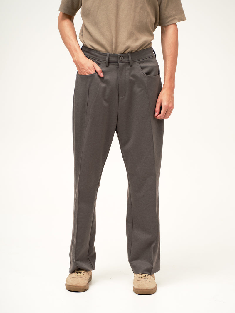 Pablo Grey Relaxed Fit Pintuck Pants