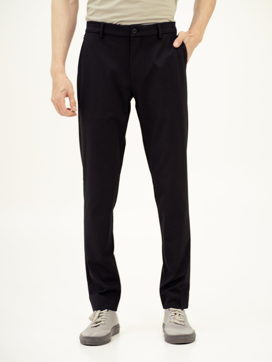 Piano Black Slim Fit Lightweight Power Stretch Pants