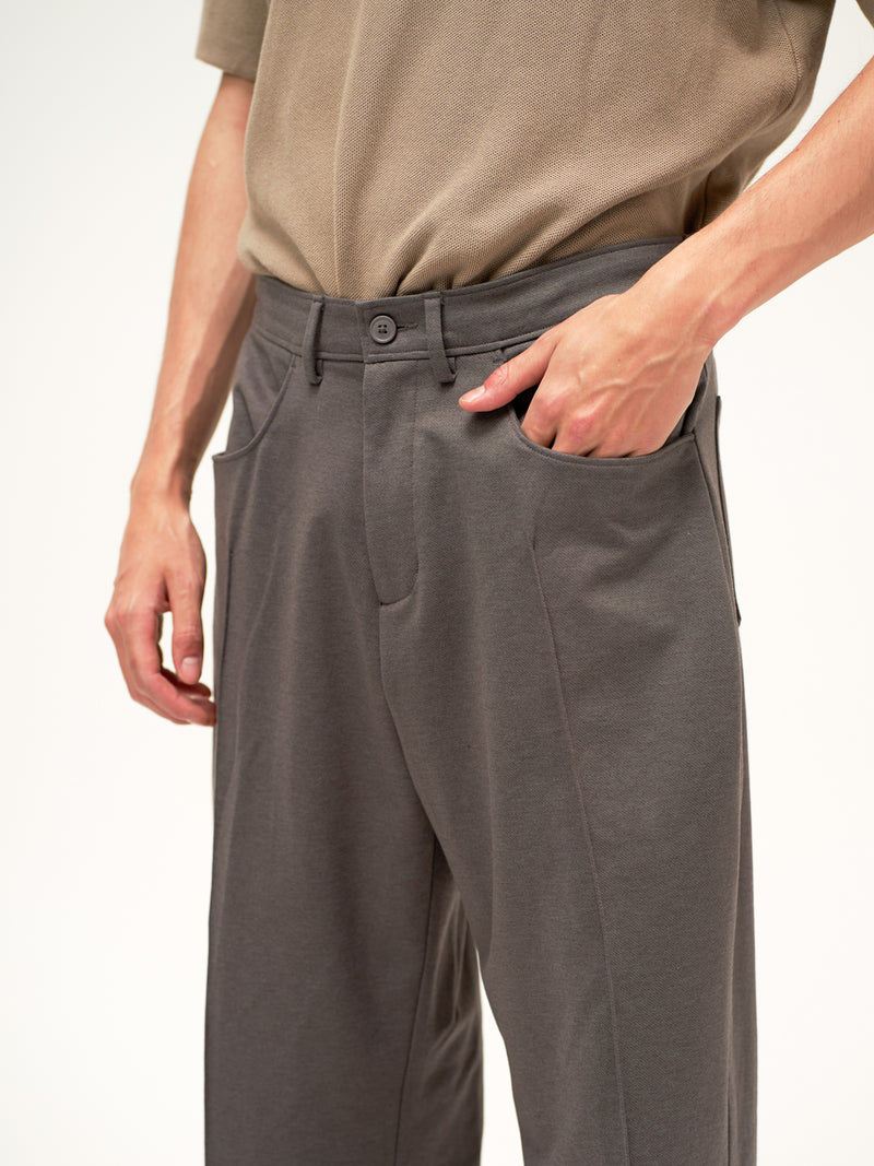 Pablo Grey Relaxed Fit Pintuck Pants