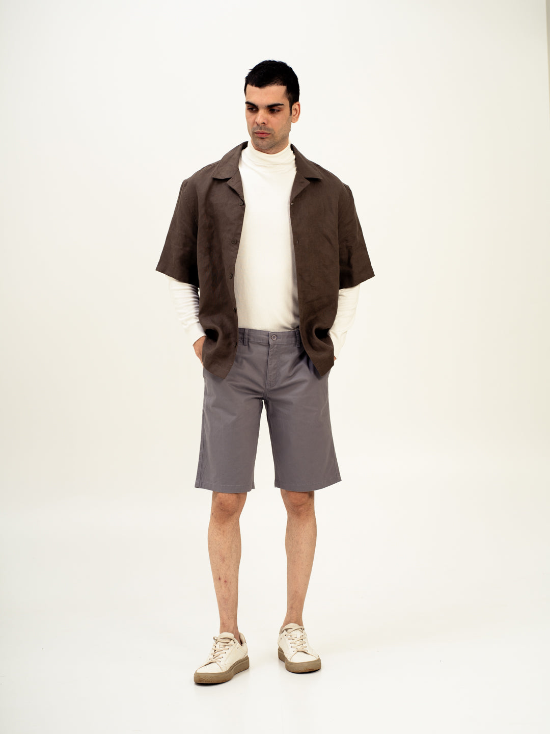 Gustav Grey Stretch Chino Shorts