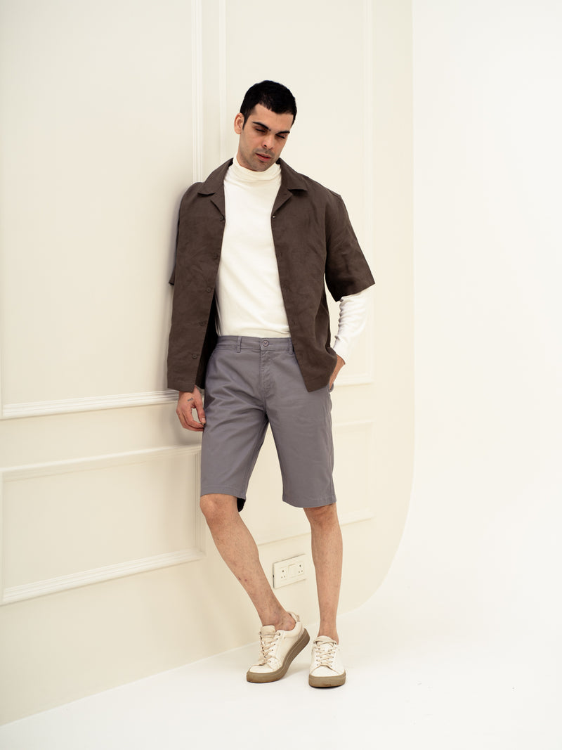 Gustav Grey Stretch Chino Shorts