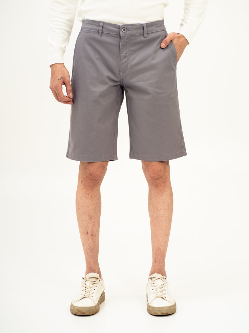 Gustav Grey Stretch Chino Shorts