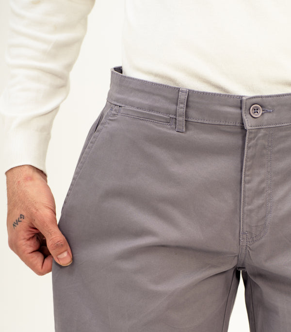 Gustav Grey Stretch Chino Shorts