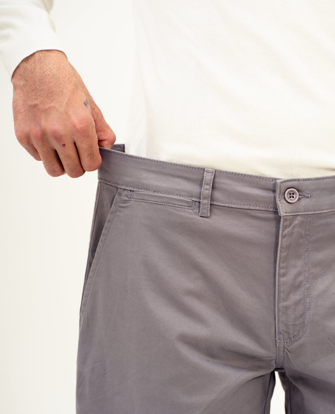 Gustav Grey Stretch Chino Shorts