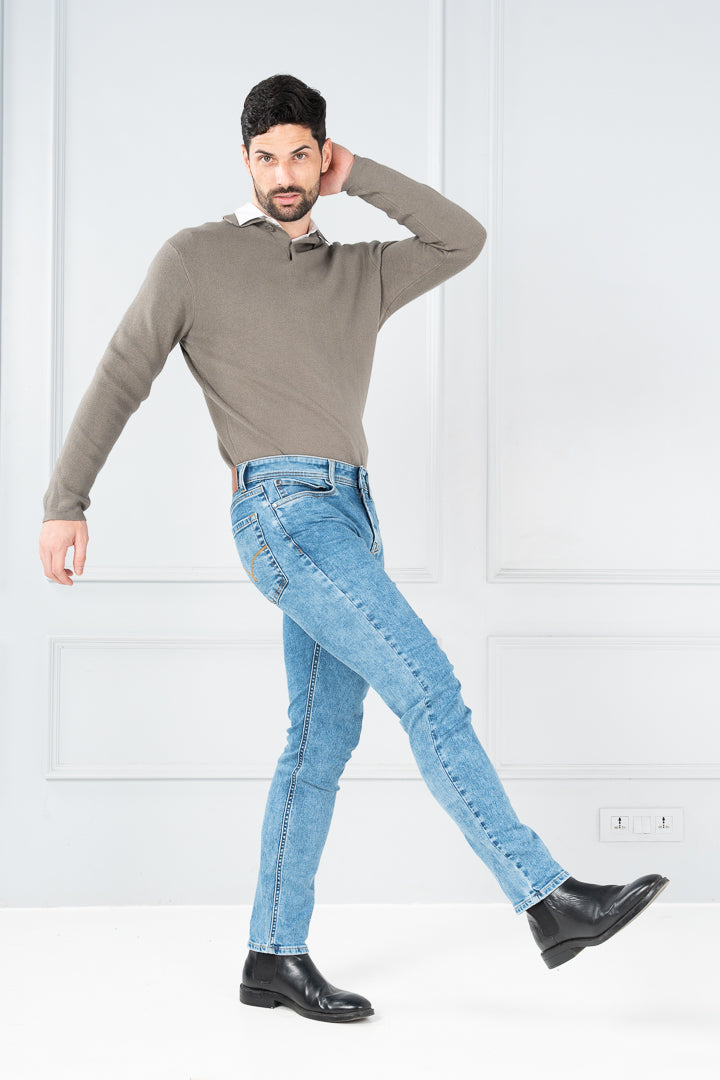 Vintage Blue Power-Stretch Slim Fit Jeans