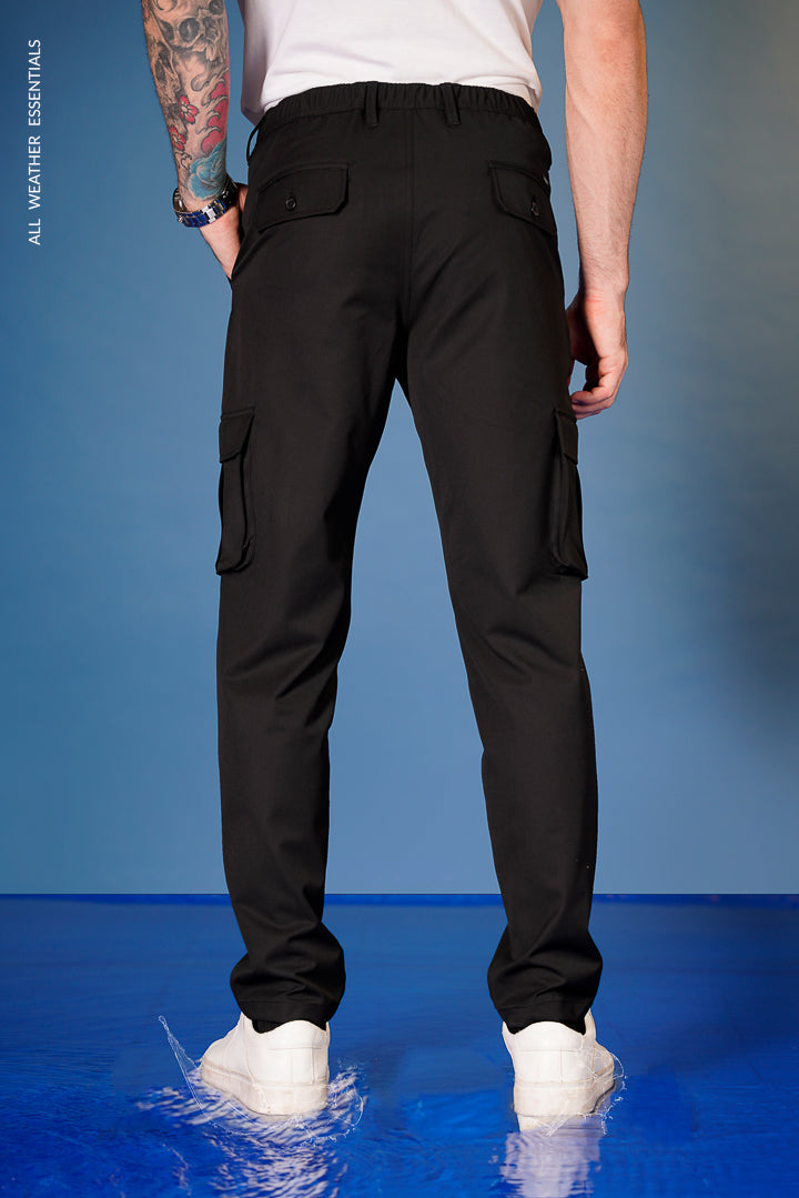 Pockets Black Cargo Pants for Men