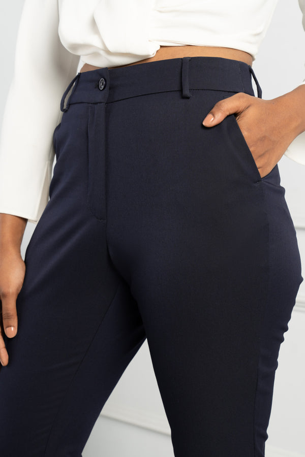 Navy All Weather Essential Stretch Pants - Women