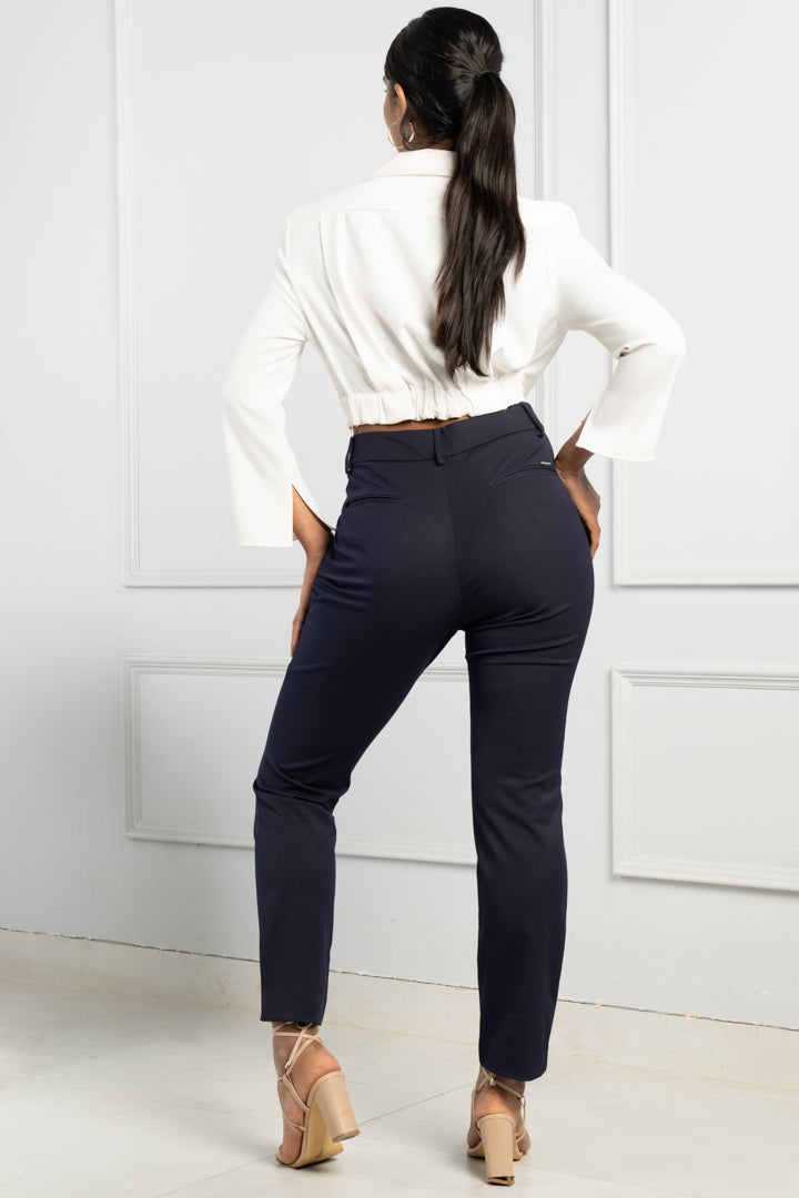 Navy All Weather Essential Stretch Pants - Women