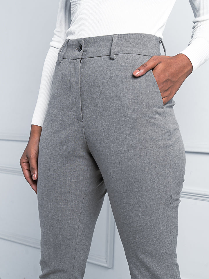 grey stretch pants for women