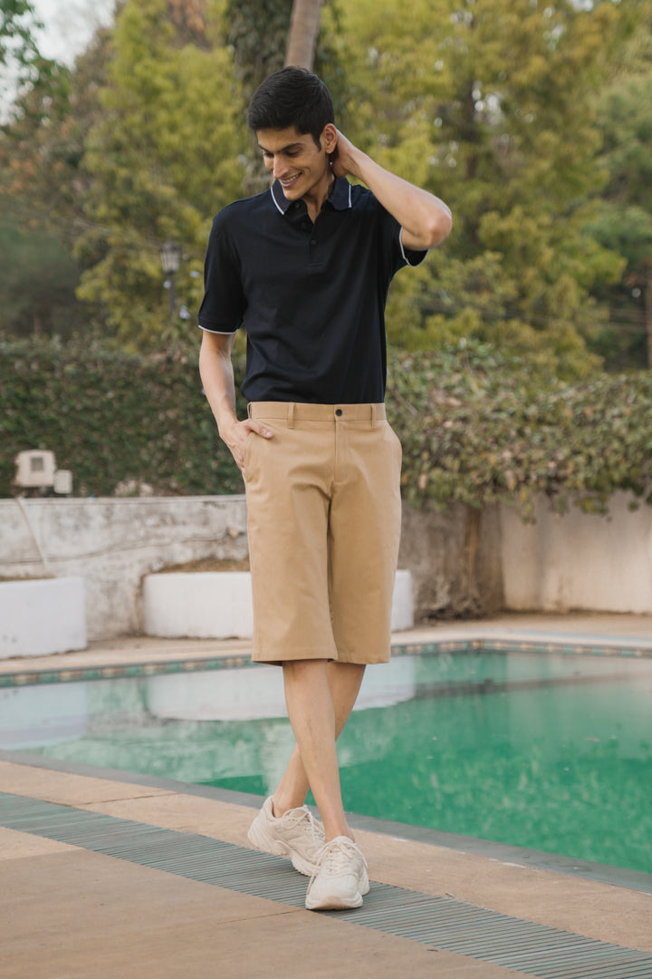 earth khaki stretch chinos shorts
