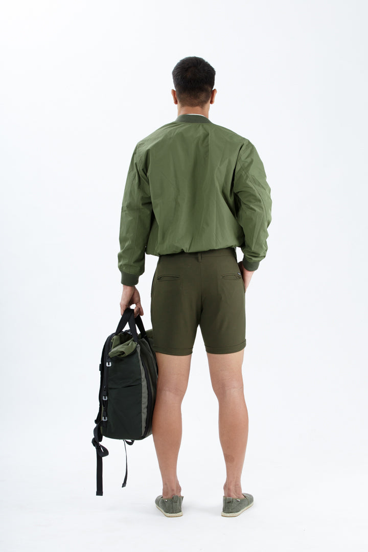 Army Olive Stretch Chino Shorts