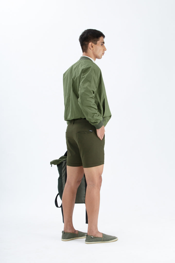 Army Olive Stretch Chino Shorts