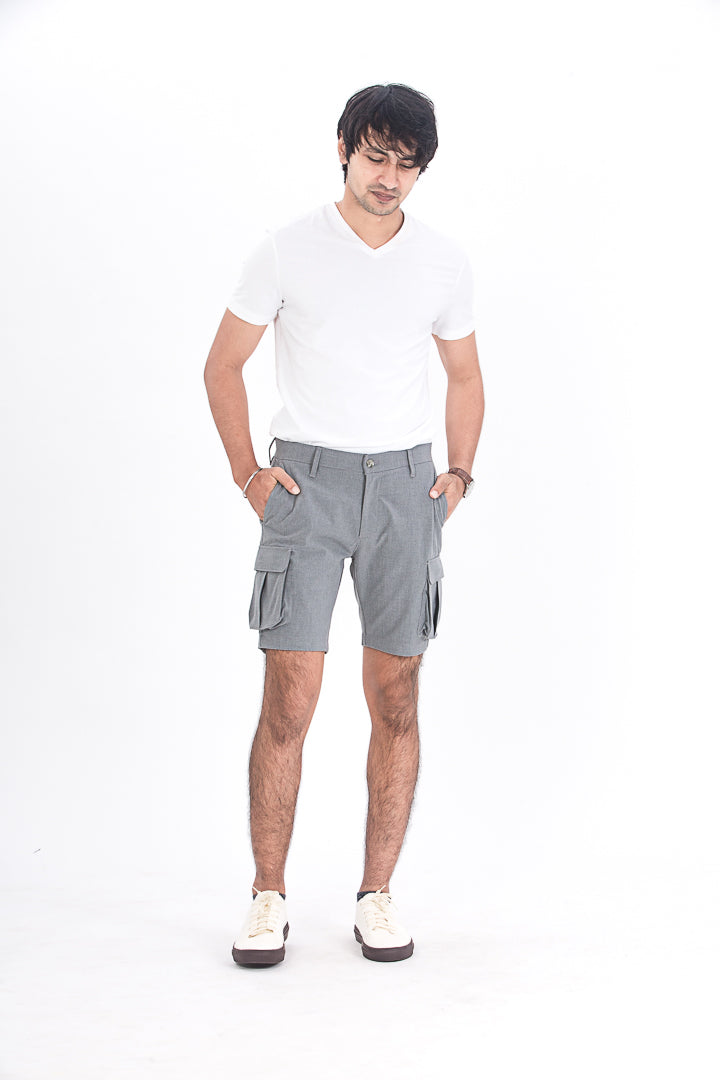 grey cargo shorts