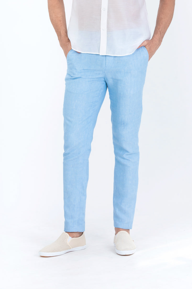 mens light blue pants