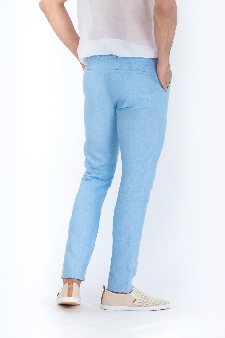 Relaxed fit 100 linen trousers White  Sisley