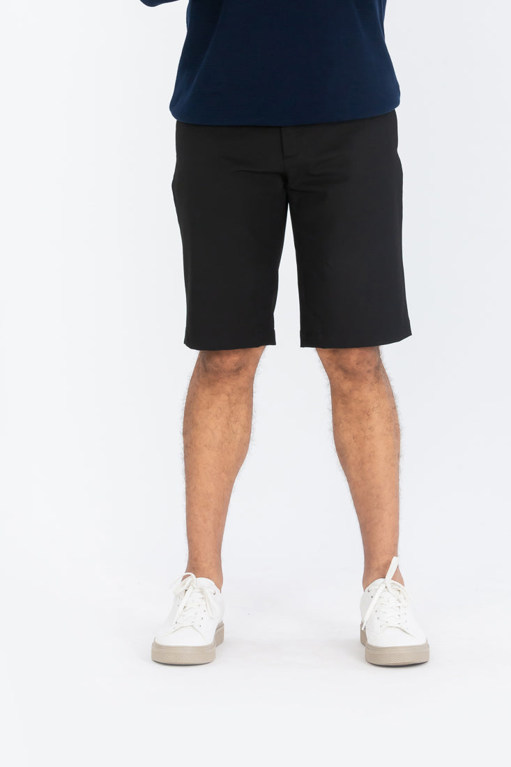 Black All Weather Essential Stretch Chino Shorts
