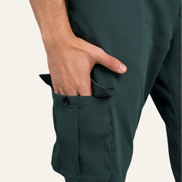 Buy Forest Green Stretch Cargo Pants For Men Online In India