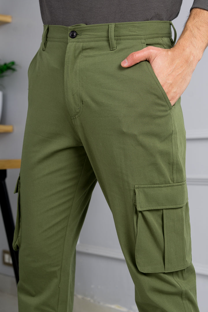 Olive Contrast Stitch Carpenter Shirt and Cargo Pants Clothing Set   Fugazee  FUGAZEE