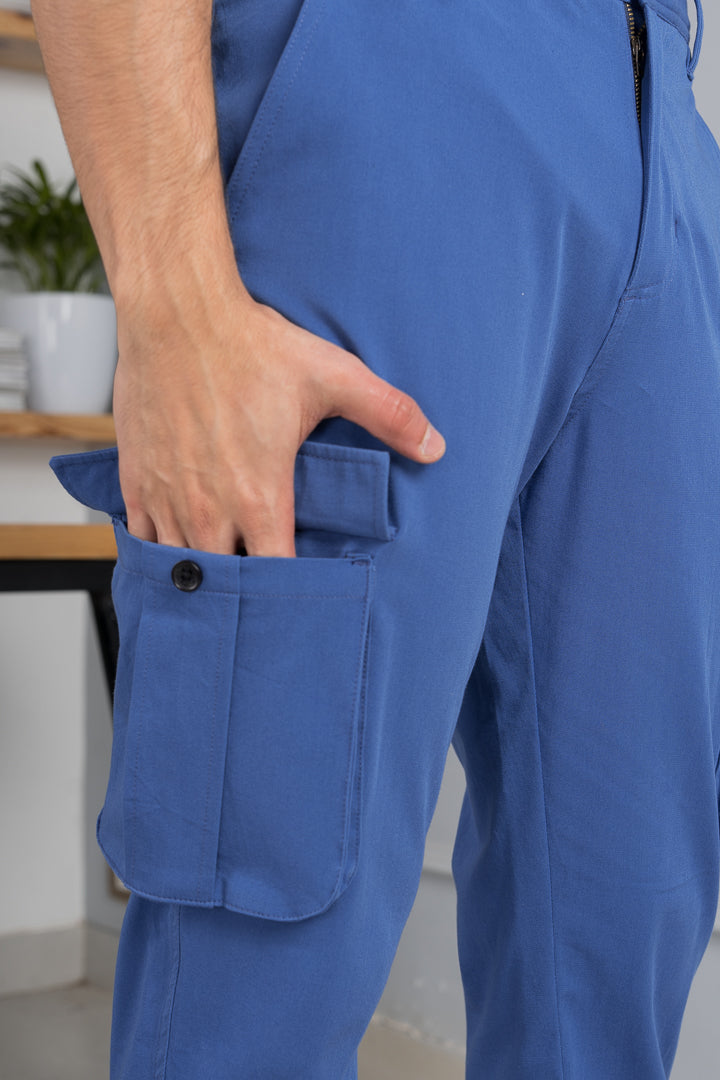 Airforce Blue Stretch Cargo Pants
