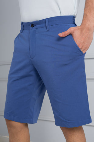 blue stretch chino shorts