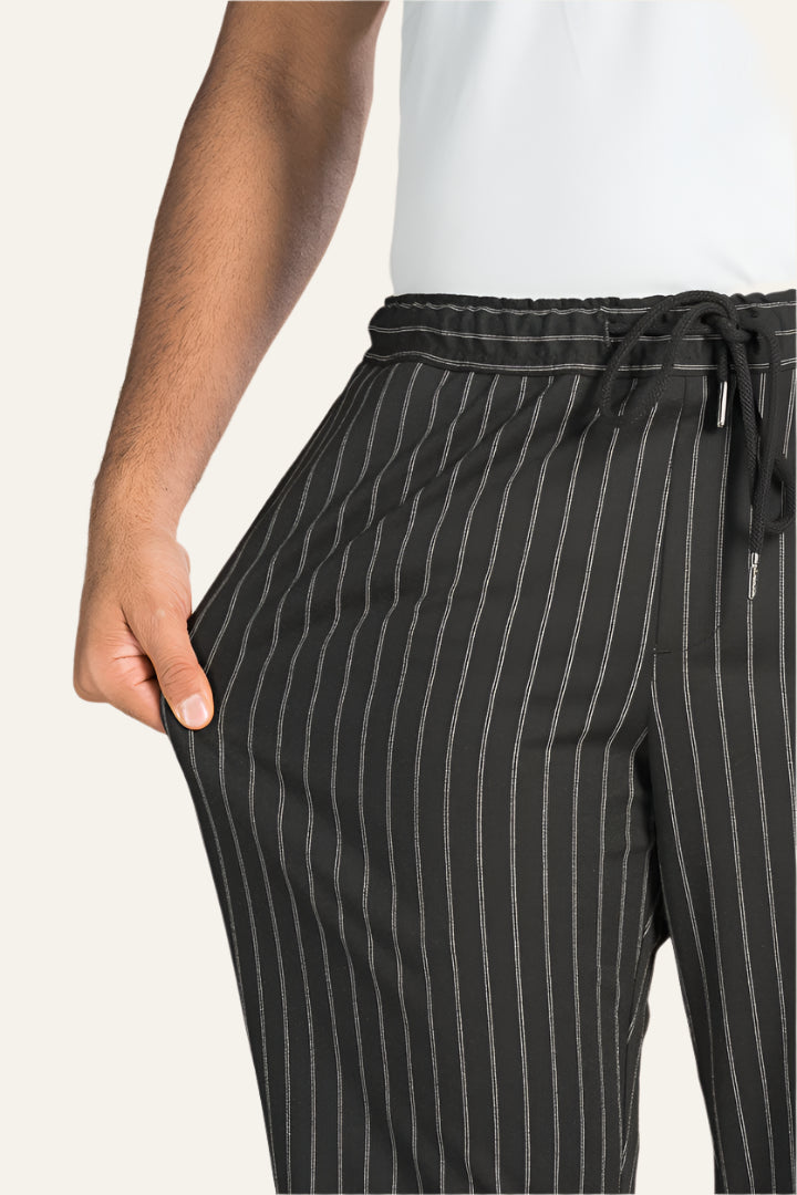 stretch black stripe joggers