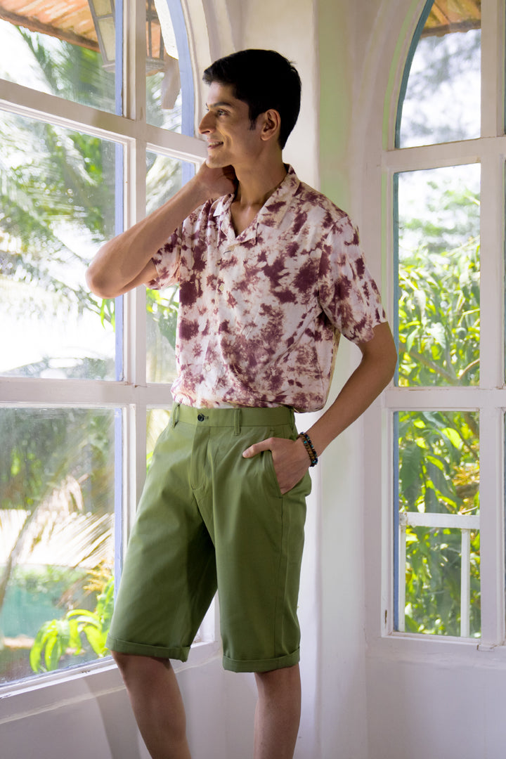 olive chino stretch short