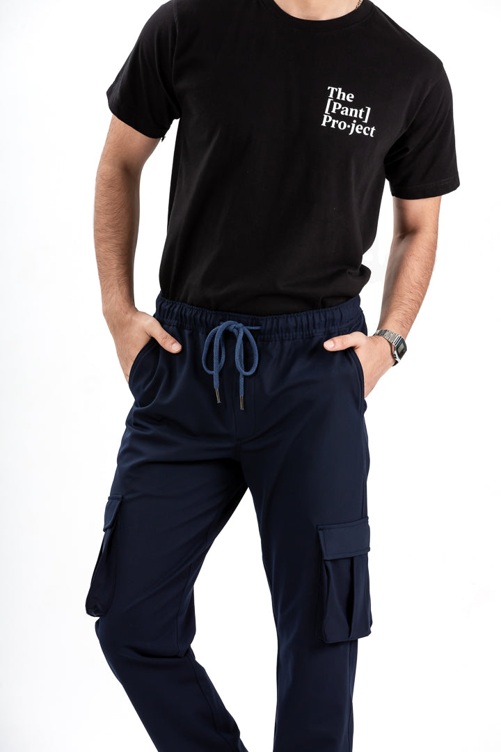 eco navy cargo pants men