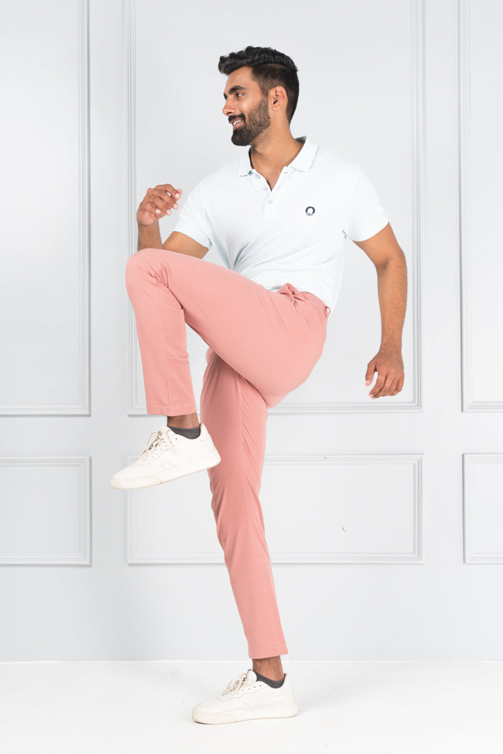 Coral Cotton Stretch Chinos