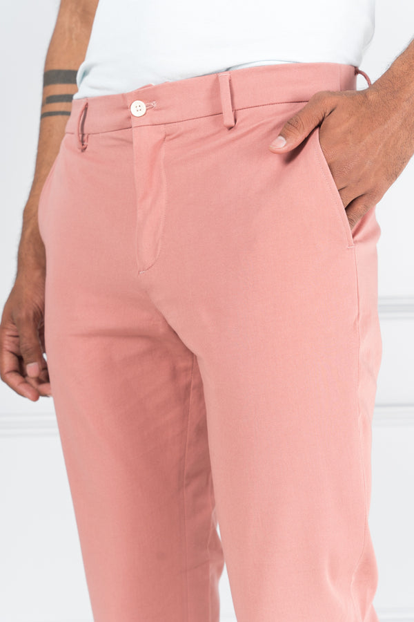 Coral Cotton Stretch Chinos