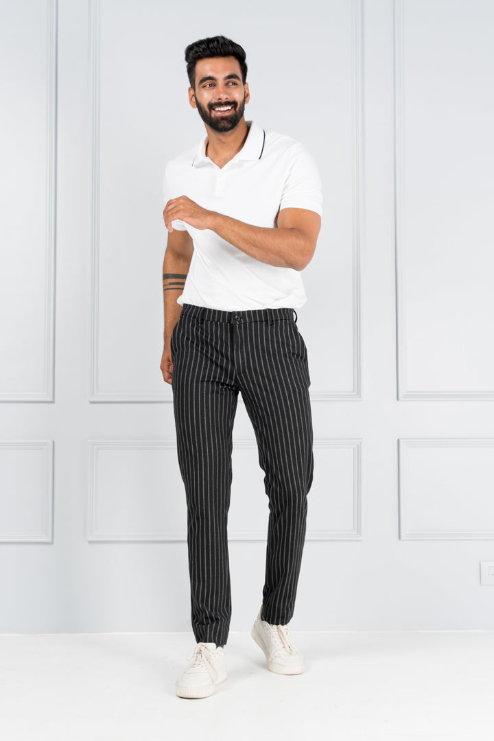 Black Stripe Power-Stretch Pants