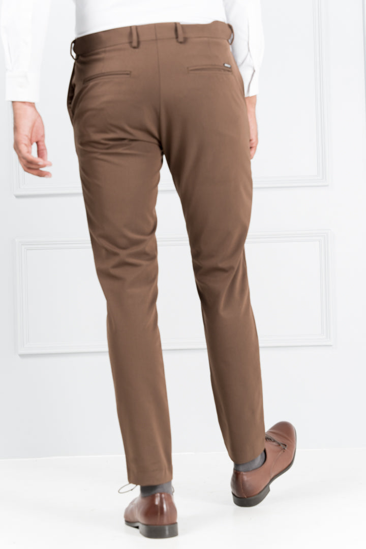 dark brown stretch formal pants