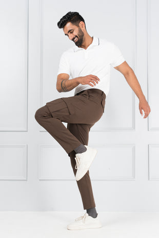 Dark Brown Power-Stretch Cargo Pants