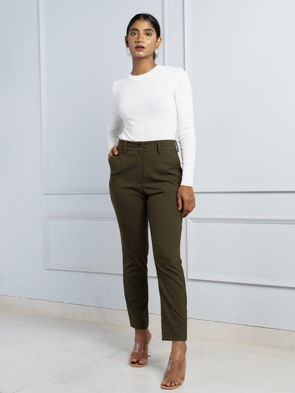 olive green trousers womens