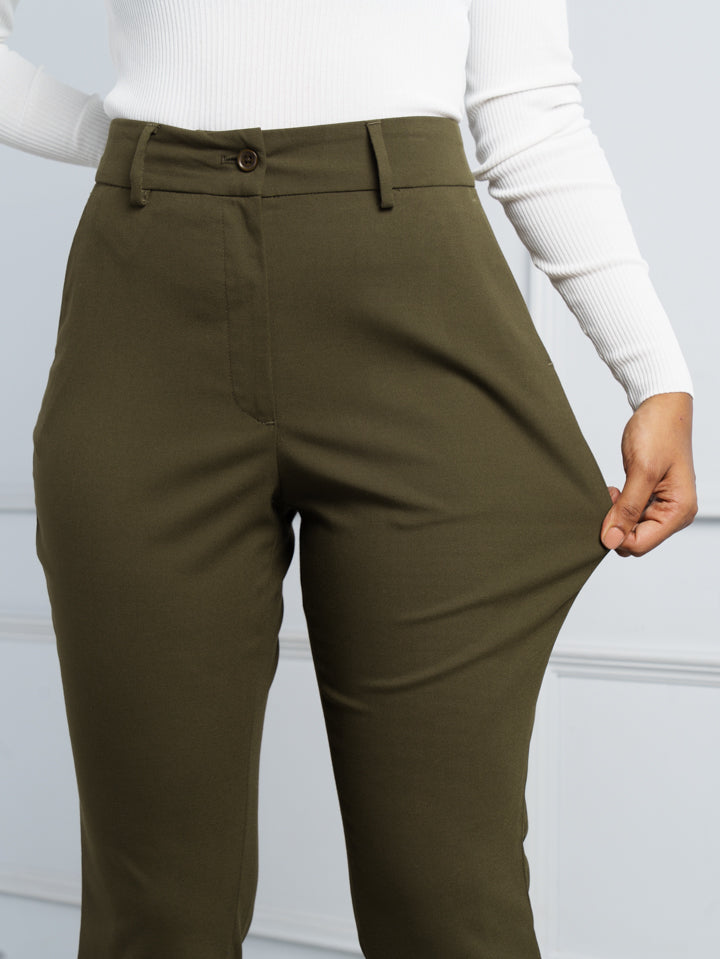 green trousers womens